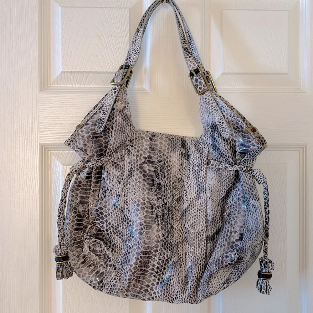 Elegant Elliott Lucca Sintra Snakeskin Pattern Leather Over The Shoulder Bag